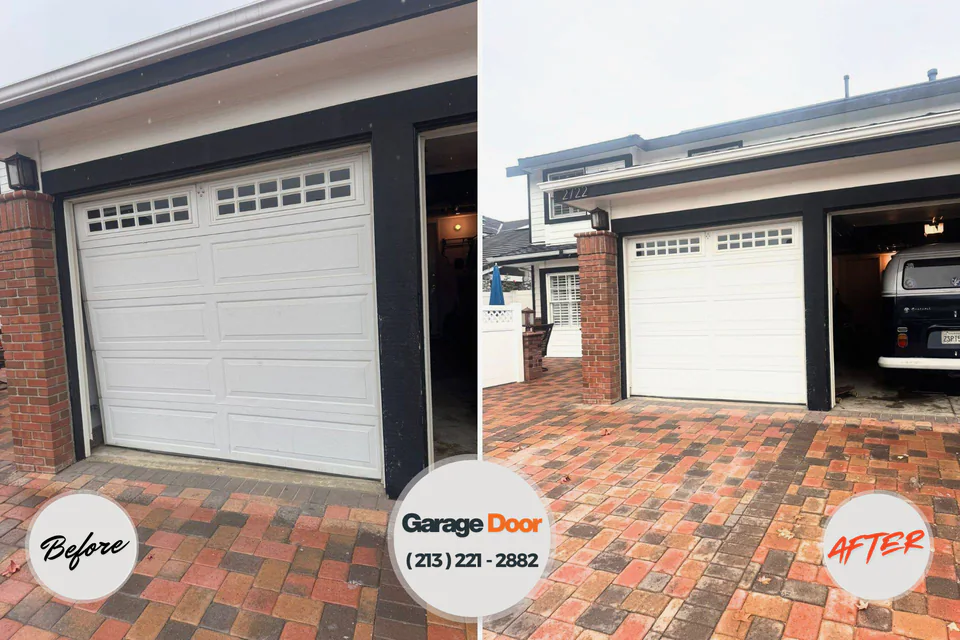 Before and after: garage door repair Kaysville, UT